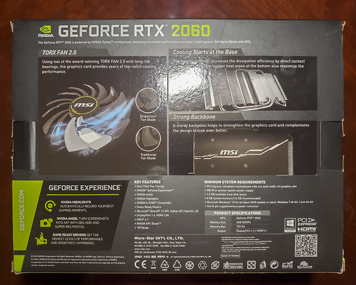 MSI GeForce RTX 2060 Ventus 6G OC Review