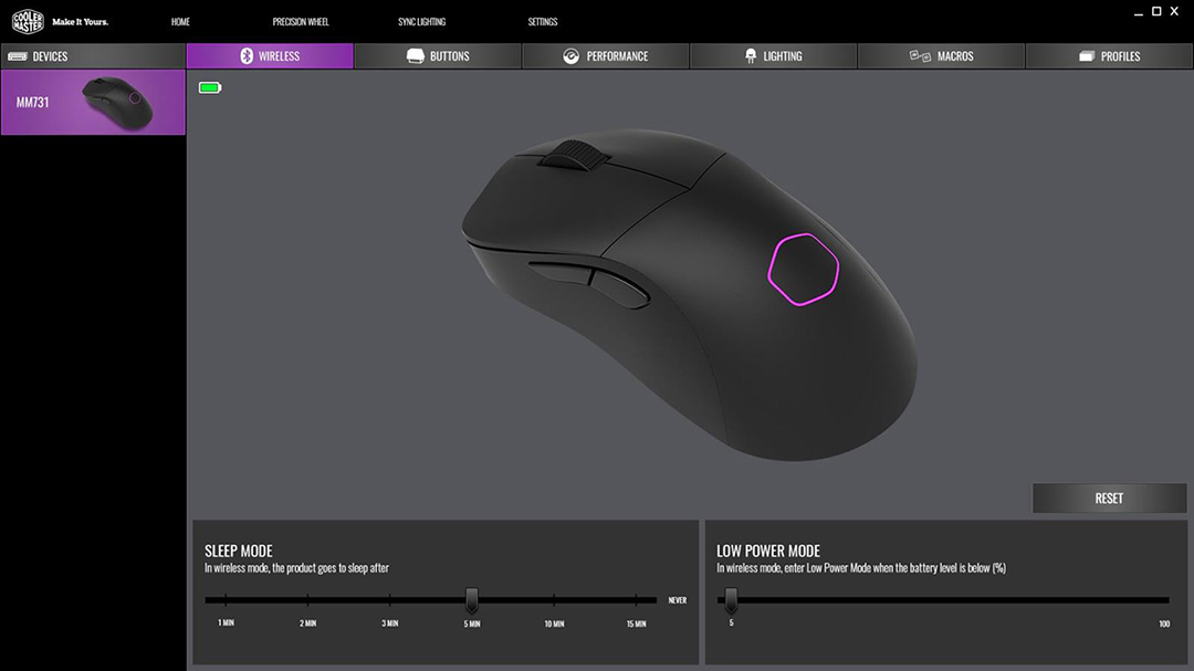 Cooler Master MM731 Wireless Page