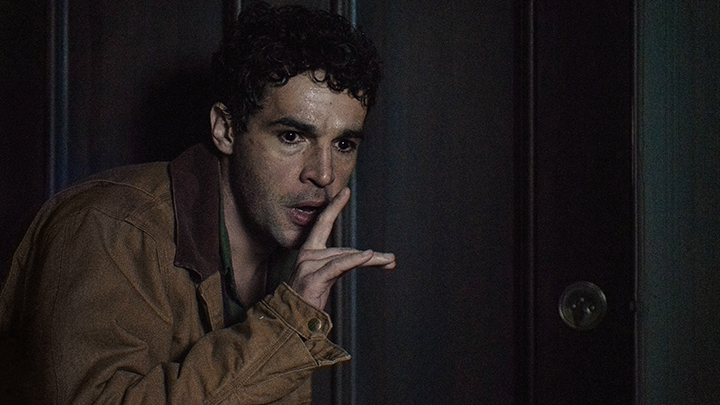 Wolf Man (2025) film still of actor Christopher Abbott